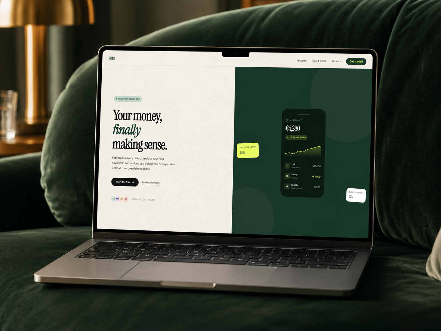 Landing page mockup